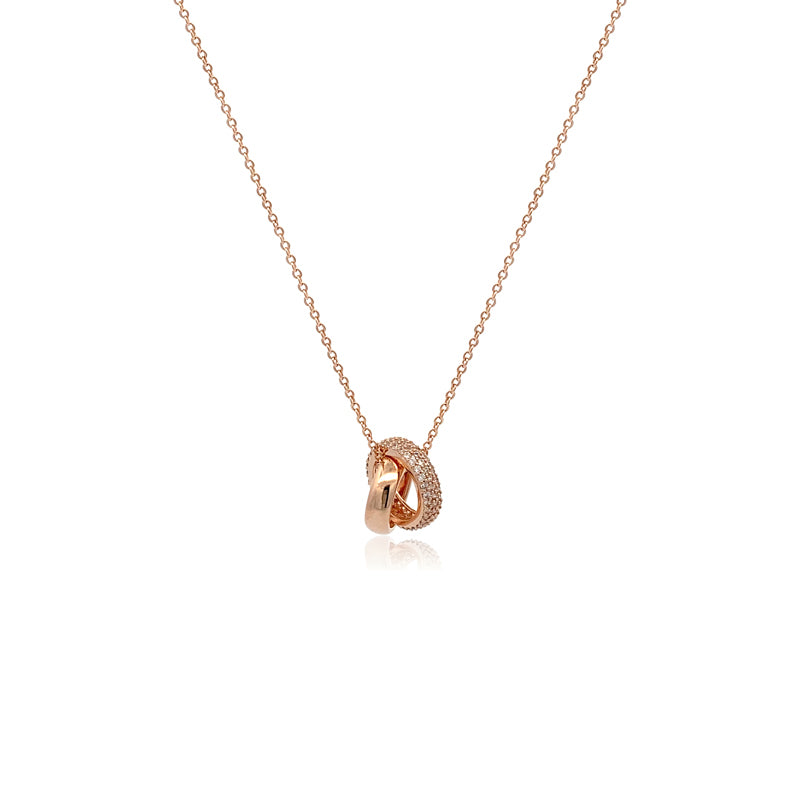 Interlocking Ring Cubic Zirconia Necklace - CHOMEL
