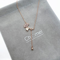 Gingko Leaf Cubic Zirconia  Necklace - CHOMEL
