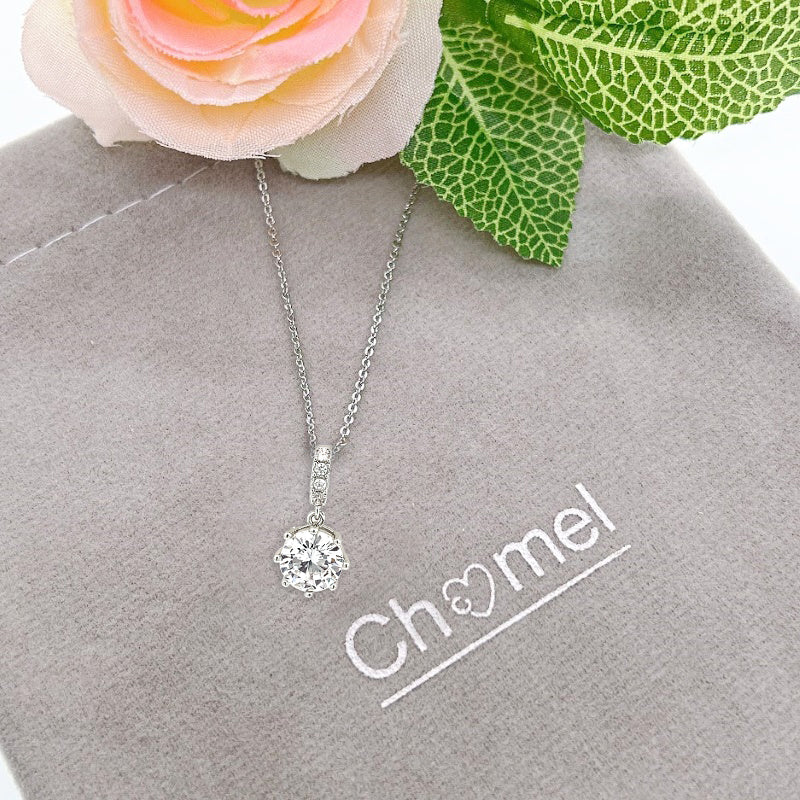 Solitaire Cubic Zirconia Necklace - CHOMEL