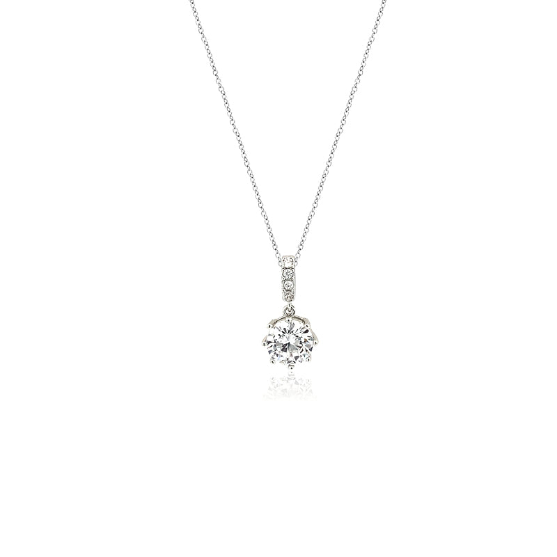 Solitaire Cubic Zirconia Necklace - CHOMEL