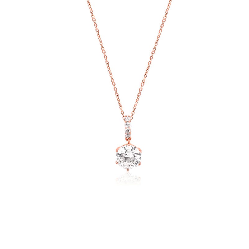 Solitaire Cubic Zirconia Necklace - CHOMEL