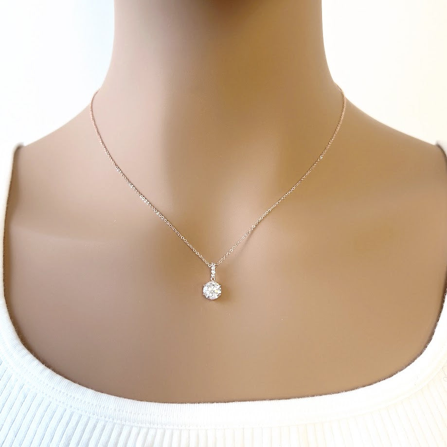 Solitaire cubic zirconia necklace on sale