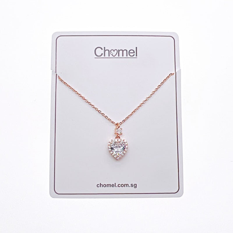 Heart Cubic Zirconia Necklace - CHOMEL