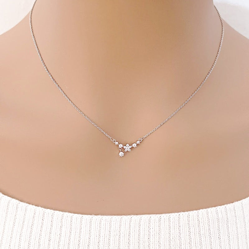 Star Flower Cubic Zirconia Necklace - CHOMEL