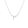 CHOMEL Cubic Zirconia Star and Flower Rhodium Necklace