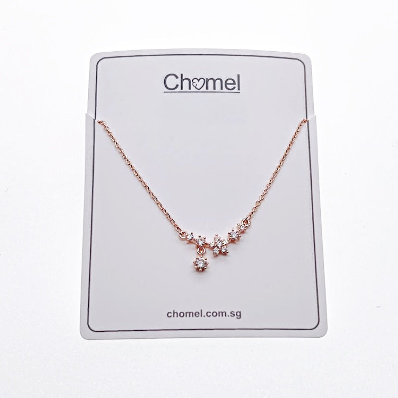 Star Flower Cubic Zirconia Necklace - CHOMEL