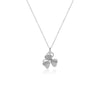 CHOMEL Cubic Zirconia 3 leaf rotating clover rhodium necklace.