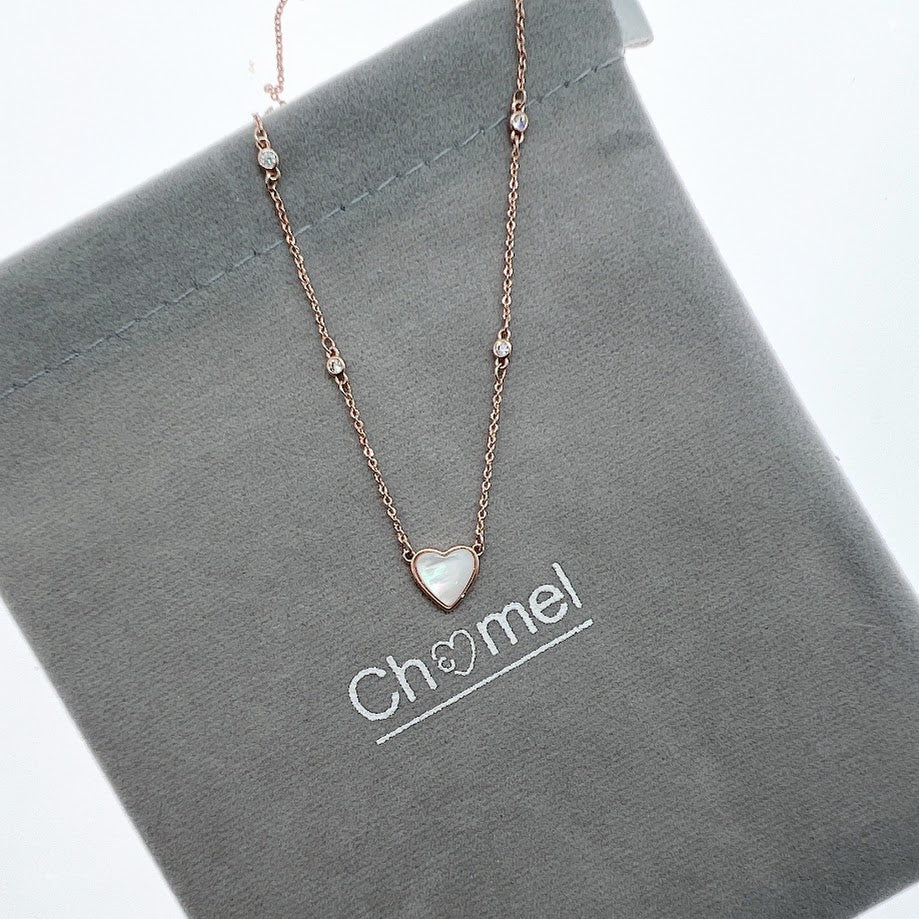 Heart Mother of Pearl Necklace - CHOMEL