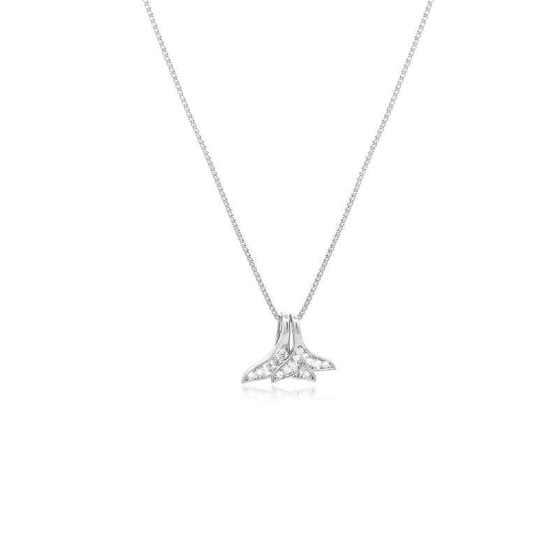 CHOMEL Cubic Zirconia Mermaid Tail Rhodium Necklace