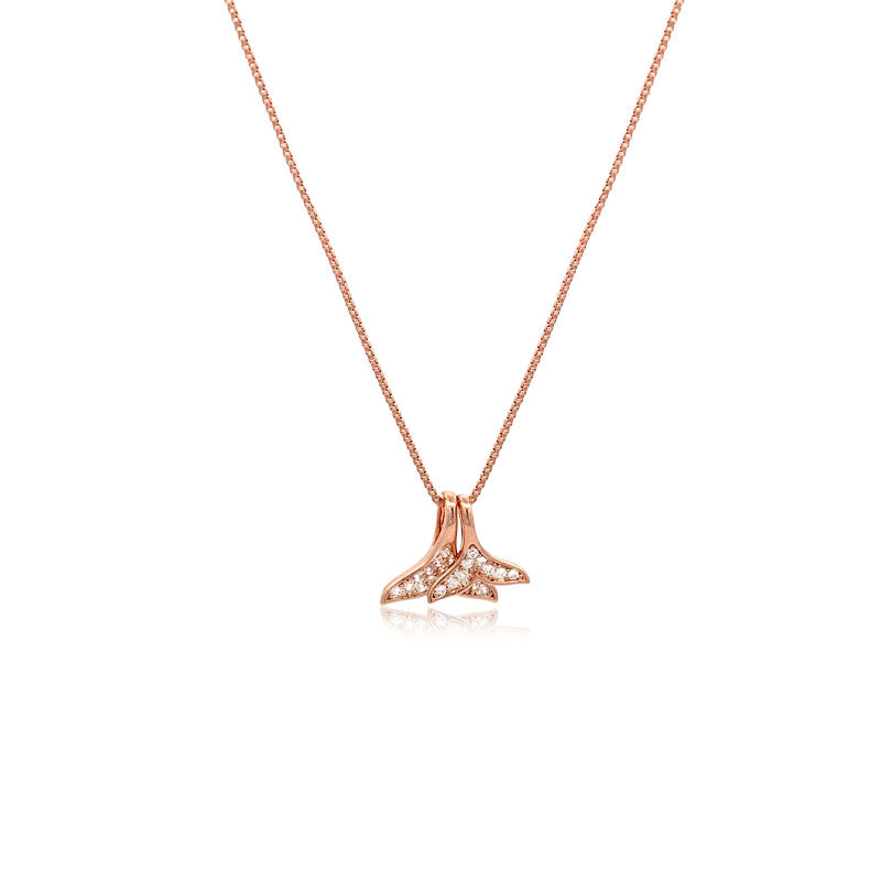 CHOMEL Cubic Zirconia Mermaid Tail Rosegold Necklace