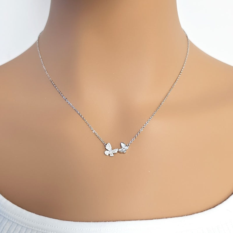 Butterfly Cubic Zirconia Necklace - CHOMEL