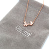CHOMEL Cubic Zirconia and Mother of Pearl Butterfly Rosegold necklace.