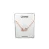 CHOMEL Cubic Zirconia and Mother of Pearl Butterfly Rosegold necklace.