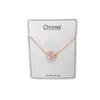 CHOMEL Cubic Zirconia Crescent Moon Rosegold Necklace.