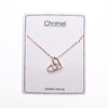 Rosegold Heart Cubic Zirconia Necklace - CHOMEL