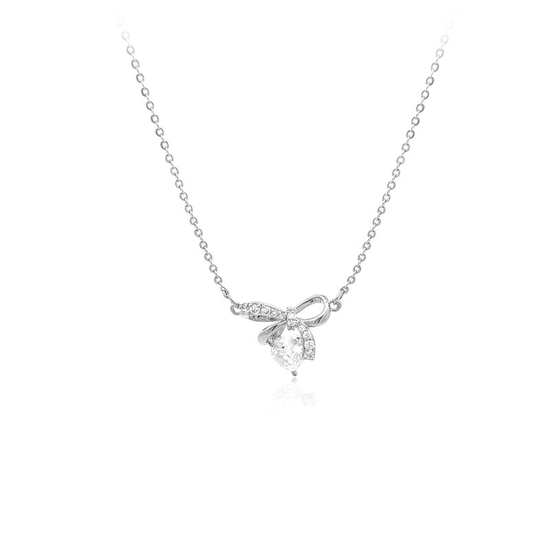 Ribbon Cubic Zirconia Necklace - CHOMEL