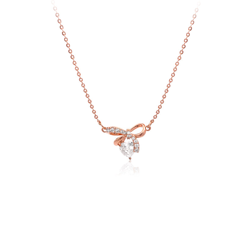 Ribbon Cubic Zirconia Necklace - CHOMEL