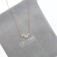 Rosegold Butterfly Cubic Zirconia Necklace - CHOMEL