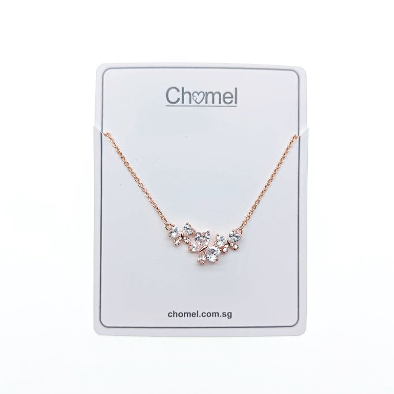 CHOMEL Cubic Zirconia Butterfly Rosegold Necklace