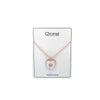 CHOMEL Cubic Zirconia and Mother of Pearl Heart Rosegold Necklace.