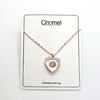 Heart Cubic Zirconia and Mother of Pearl Necklace - CHOMEL