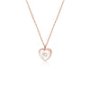 CHOMEL Cubic Zirconia and Mother of Pearl Heart Rosegold Necklace.