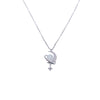 CHOMEL Cubic Zirconia Moon Planet Rhodium Necklace