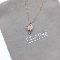 CHOMEL Cubic Zirconia Moon, Planet Rosegold Necklace