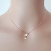 CHOMEL Mother of Pearl Gingko Leaf Rosegold Necklace