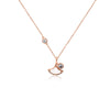 CHOMEL Mother of Pearl Cubic Zirconia Gingko Leaf rosegold  necklace