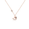 CHOMEL Cubic Zirconia Gingko Leaf Rosegold Necklace