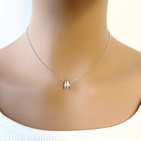 Circle Mother of Pearl & Cubic Zirconia Necklace - CHOMEL