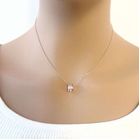 Circle Mother of Pearl & Cubic Zirconia Necklace - CHOMEL