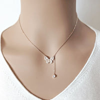 Butterfly Cubic Zirconia Necklace - CHOMEL