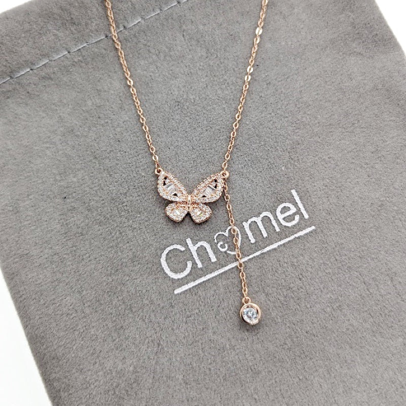 Butterfly Cubic Zirconia Necklace - CHOMEL