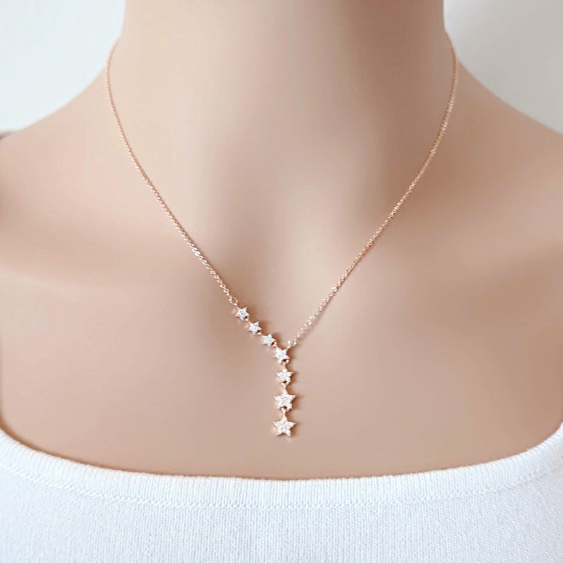 CHOMEL Cubic Zirconia Star Rosegold Necklace