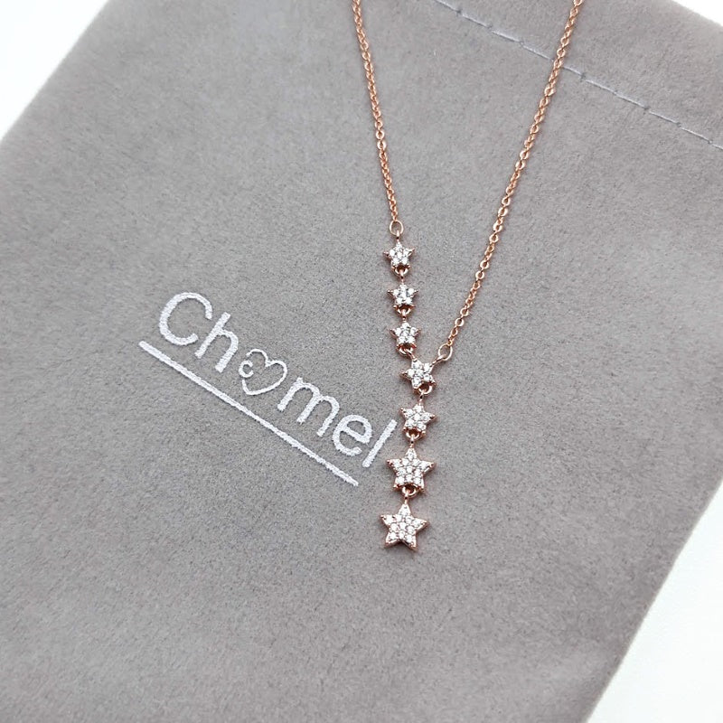 CHOMEL Cubic Zirconia Star Rosegold Necklace