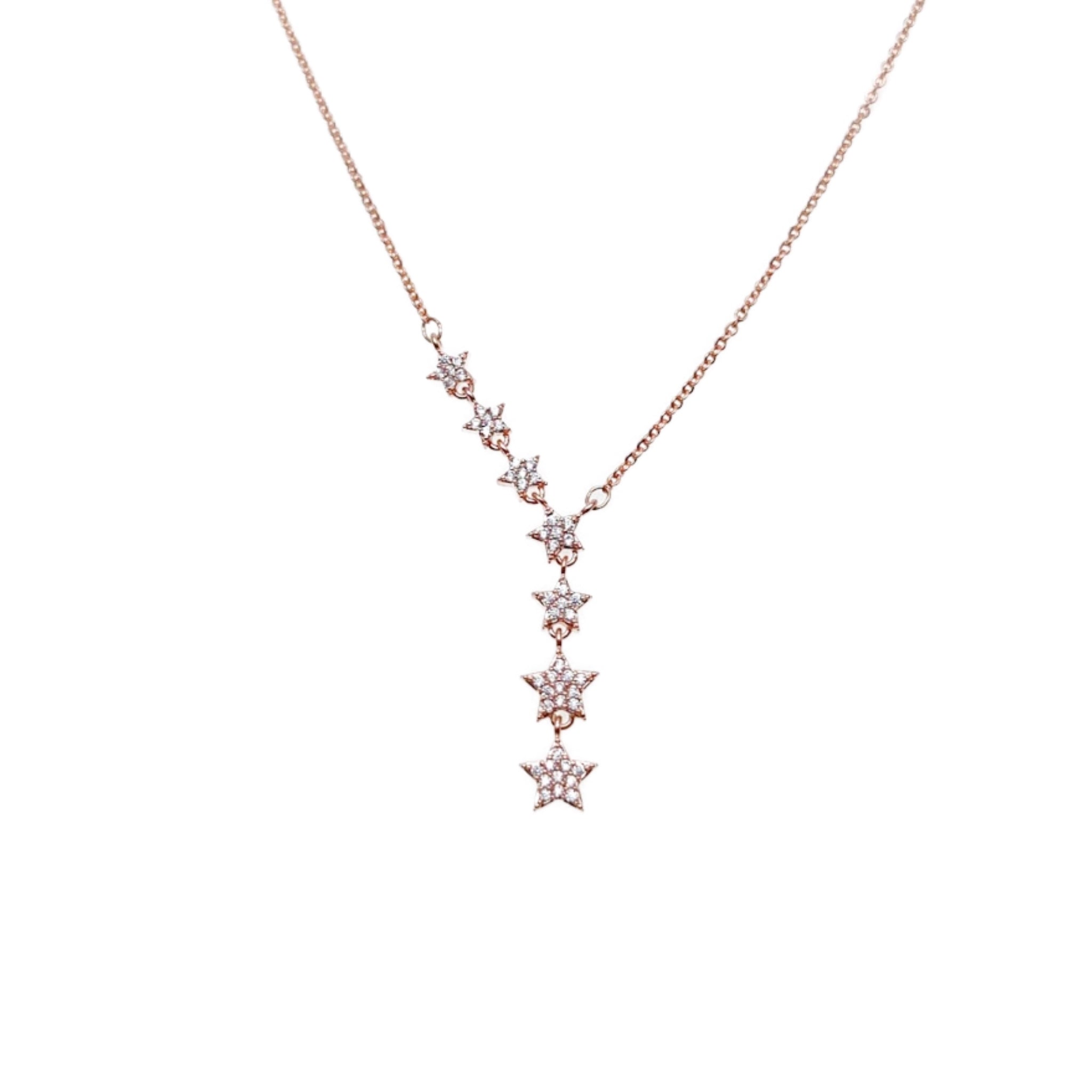 CHOMEL Cubic Zirconia Star Rosegold Necklace