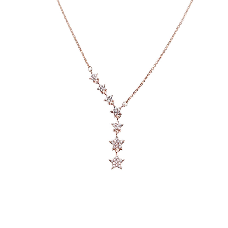 CHOMEL Cubic Zirconia Star Rosegold Necklace