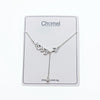 CHOMEL Cubic Zirconia Leaf Rhodium Necklace