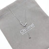 CHOMEL Cubic Zirconia Leaf Rhodium Necklace