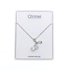 CHOMEL Cubic Zirconia Ribbon Rhodium Necklace