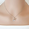 CHOMEL Cubic Zirconia Ribbon Rhodium Necklace