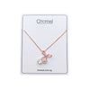 CHOMEL Cubic Zirconia Ribbon Rosegold Necklace