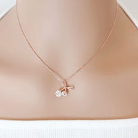 CHOMEL Cubic Zirconia Ribbon Rosegold Necklace