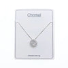 CHOMEL Cubic Zirconia Round Rhodium Necklace