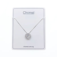 CHOMEL Cubic Zirconia Round Rhodium Necklace