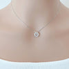 CHOMEL Cubic Zirconia Round Rhodium Necklace