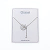 CHOMEL Mother of pearl, cubic zirconia moon & star rhodium necklace