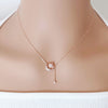 Chomel mother of pearl, cubic zirconia moon & star rosegold necklace